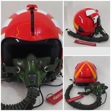SIZE XL-XXL HGU-33 SUNDOWNER PILOT HELMET LEATHER EDGEROLL+MASK OXY REPLICA  picture