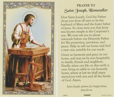 Prayer to Saint Joseph Home seller Prayer Card St. Joseph the Worker picture