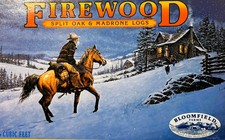 Vintage 1970s Bloomfield Firewood Crate Label 🔥 Cowboy Snow Cabin Santa Clara picture