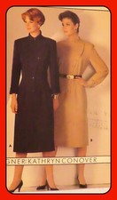 Misses Semi-fitted DRESS Pattern KATHRYN CONOVER Butterick 6332 Vtg 1980's Sz 10 picture