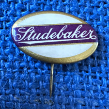 Studebaker Oval Logo Advertising Lapel Pin - Gold White Maroon Automobiles picture