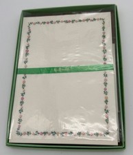 Vintage Hallmark Stationery Set with Envelopes Multicolor Floral Print Boxed  picture
