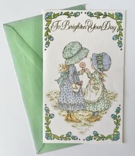 1 Vintage Sarah Kay Get Well Greeting Card, Green Envelope, English Cards LTD. picture