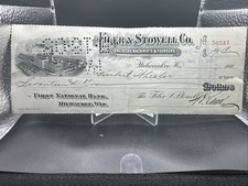 Vintage The Filer & Stowell Co. 1903 Cancelled Check Herbert Wheeler picture