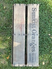 Vintage 1920s Antique LARGE Sunkist Oranges California Fruit USA Wood Box Crate picture