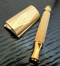 Gillette Gold Etched Logo Tech Safety Razor/1954 Z4/60 grams picture