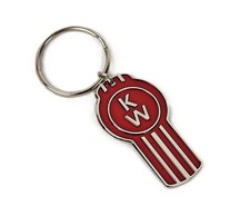 Kenworth Metal Keychain Red Enamel Key Chain Semi Truck picture