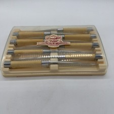Vintage Carvel Hall by Briddell Steak Knives Set of 8 Ivory Lustrex Handles Case picture