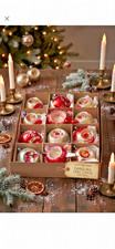 Lot Antique VTG Blown Glass Dbl Indent FLUTED DROP Xmas Ornaments Germany picture