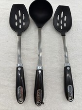 3 Piece Bonny Ergonomic Nylon Metal Plastic Black Serving Spoons Utensils picture