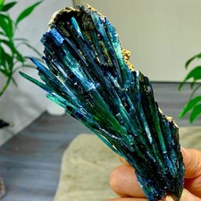 159 G Natural Vivianite ludlamite Quartz Crystal Mineral Samples /Brazil picture