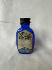 Antique Johnson & Johnson Papoids Cobalt Blue Glass Bottle Empty Circa 1930s picture