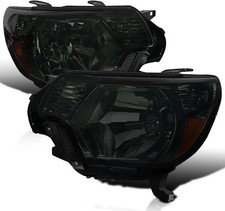 Smoke Lens Tinted Headlights Compatible with 2012-2015 Toyota Tacoma L+R Pair He picture
