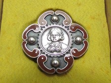 RARE M HALLMARK WW2 JAPANESE SILVER INDUSTRIAL WORKER BADGE GOLDEN KITE WWII picture