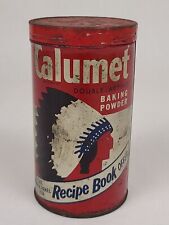 Vtg Calumet Fast Acting Baking Powder Recipe Book Offer 1lb Tin Can w/ Lid Empty picture