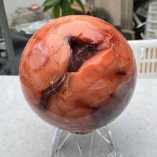300G Natural red stripe agate sphere Crystal Ball Madagascar mineral picture