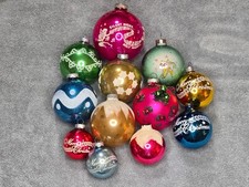 Vintage Glass Christmas Ornaments Lot Of 12 Shiny Brite picture