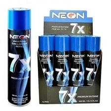 Neon 7x Universal  gas lighter PREMIUM BUTANE FUEL  REFINED  300 ML Lot of 6 picture