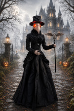 Haunted Living 5.5-ft Ms Plague Doctor Motion Activated HALLOWEEN Animatronic picture