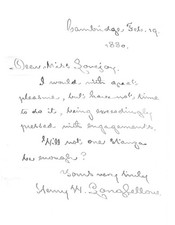 Henry W. Longfellow, One Of America's Most Celebrated Poets, Writes Well Wisher picture