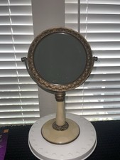 Vintage-Inspired Regency Victorian Standing Vanity Mirror Bronze Enamel picture