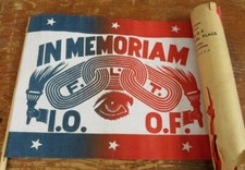 (B) Vintage Odd Fellows in Memoriam I.O.O.F Parade Grave Flag Set of 2 IOOF NOS picture