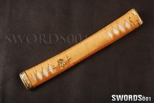 26 Cm Brass Bamboo Style Real Rayskin Tsuka Handle For Japanese Katana Sword picture