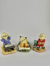 Vintage Boy Monk Resin Figures Set Of 3 Various Poses Asian Figurine (READ) picture