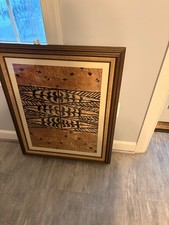 Vintage FRAMED TAPA Bark Cloth POLYNESIAN Handmade Folk Art Large 16.5