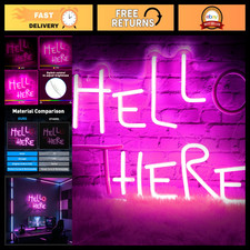 Dimmable Hello There Neon Wall Sign - Pink Catwoman Light for Bedroom, Bar, Man picture