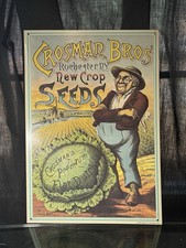 CROSMAN BROS NEW CROP SEEDS EMBOSSED METAL SIGN AAA Sign USA picture