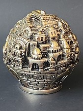 Jerusalem AMY 925 Sterling Silver Dome City Paperweight Sculpture Judaica picture