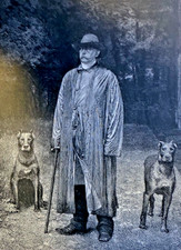 1888 Vintage Magazine Illustration Count Bismarck and His Dogs picture