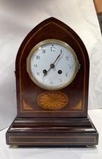 Antique French Beehive Style Mantel Clock With Ornate Inlay picture