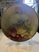 Thomas Sevres Bavaria Handpainted Marechal Niel Roses Plate Plate by E Muller picture