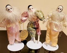 Vintage Show Stoppers Clowns Figurine Lot Of 3 Hand Painted Dolls 7