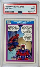 1990 Impel Marvel Universe Spider-man Presents MAGNETO #156 PSA 9 MINT picture