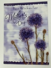 Vintage Blossom Valley Mother's Day Greeting Card Purple Flowers 2001 picture
