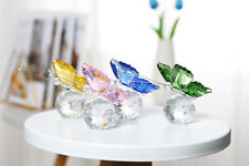 Color Crystal Butterfly Figurine Collectible Glass Butterfly Ornament Free Stand picture