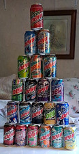 Mountain Dew Soda Cans Collection Set Of 21, All Washed And Cleaned picture