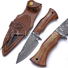Hand Forged Damascus Skinner Knife – Tracking & Hunting Survival Gear picture