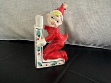 REPLACEMENT Letter “L” Vintage Lipper Mann Ceramic NOEL Pixie Elf Candle Holder picture
