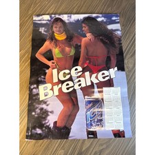 VTG 1981-82 Pabst Blue Ribbon PBR Poster Calendar Ice Breaker Bikini Beer 18x24 picture