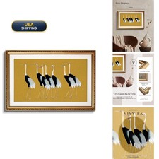 VIYYIEA Framed Vintage Seven Cranes Wall Art Living Room 36×24 Inch picture