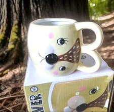Woodland Animal Ceramic Sideways Mug Cup 12oz BEAVER Adorable Gift NIB picture