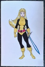 Unknown Artist Magik Illyana Rasputin New Mutants Marker Pinup 11X17 picture