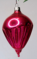 VTG pre WWII Blown Glass Fluted PARACHUTE DROP Christmas Ornament HEIM picture