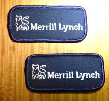 GEMSCO NOS 2 PATCHES - 1 PAIR MERRILL LYNCH NYC - ORIGINAL 1995 MINT picture