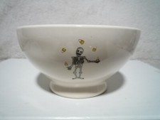 RAE DUNN ~ SKELETON JUGGLING CANDY CORN TRICK OR TREAT HALLOWEEN BOWL picture