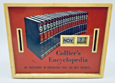 Collier's Encyclopedia All Coin Calendar Bank Vintage 1960's Red & Yellow No Key picture